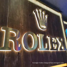 High quality Custom Stainless Steel Backlit Logo Sign LED Letter Light Business Signage